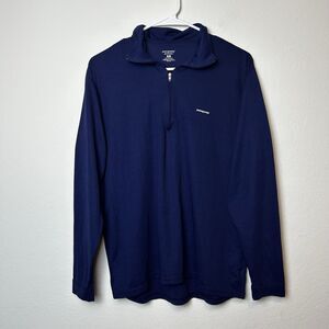 Patagonia Capilene Base Layer Shirt Mens Medium Blue 1/4 Zip Outdoor Gorpcore